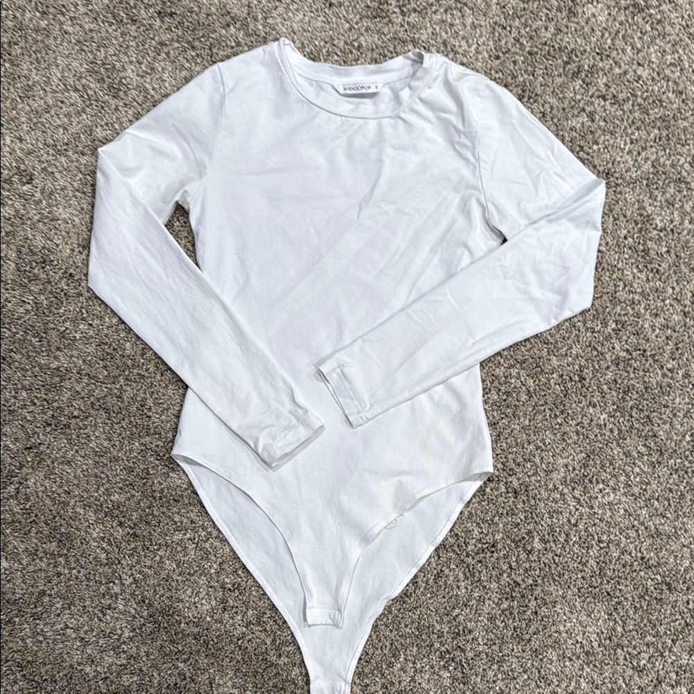 MANGOPOP Classic White long sleeve bodysuit
